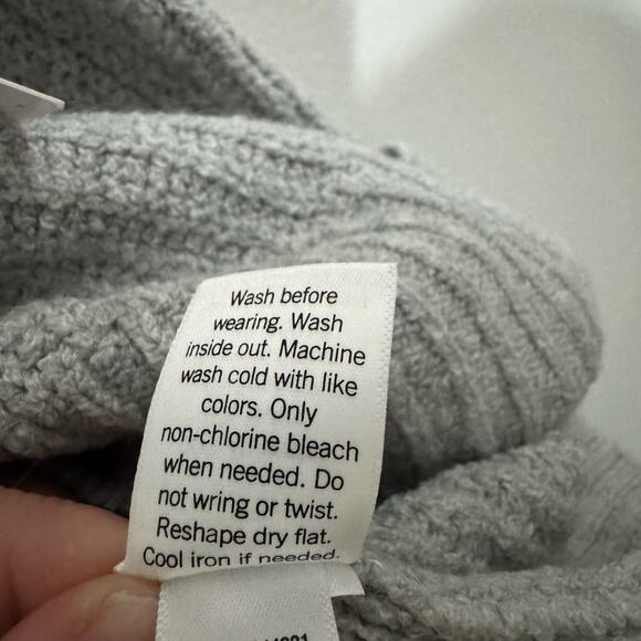 NWT Nine West XXL Sweater Gray Chunky Knit Tunic Longline V-Neck Cabincore Cozy - Picture 10 of 15